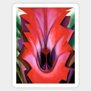 High Resolution Inside Red Canna by Georgia O'Keeffe Sticker